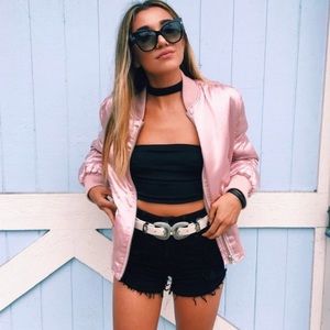 Baby Pink LF Metallic Bomber